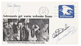 (ASTRONAUTS--APOLLO 16 & 17.) Two First Day Covers, Signed by the prime crew of Apollo 16 or 17